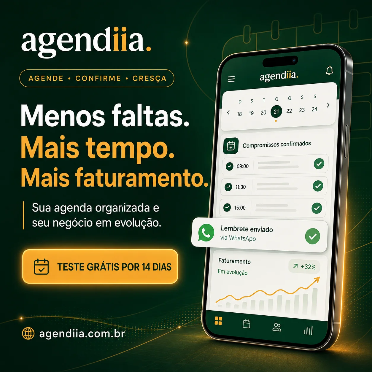 Agendiia — Sistema de Agendamento Online & Automação WhatsApp